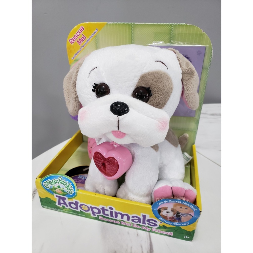 Cabbage Patch Kids Adoptimals Rescue Me Be My Friend Plush Bulldog 2016 WORKS